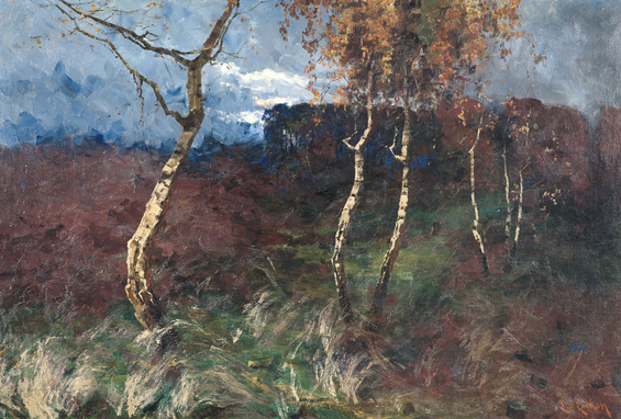 Elisabeth von Eicken | Herbstlicher Birkenweg in den Darss | um 1900
