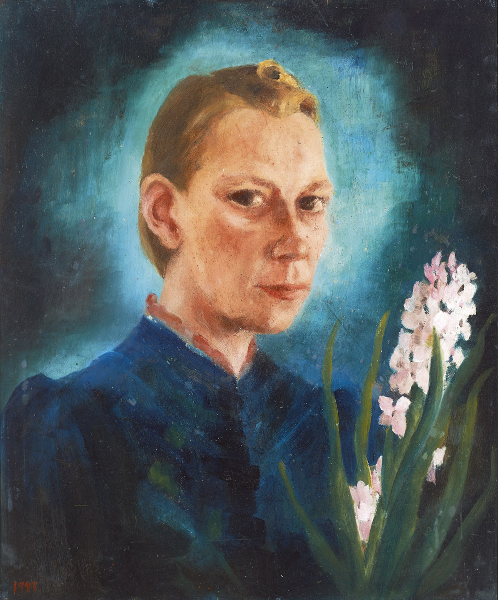 Kate Diehn-Bitt | Selbstbildnis mit Hyazinthe | 1941