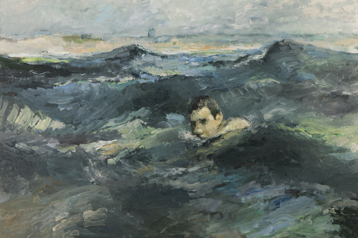 Harald Metzkes | Selbst in der Ostsee (Ausschnitt) | 1977 | Öl auf Leinwand | 80 x 110 cm