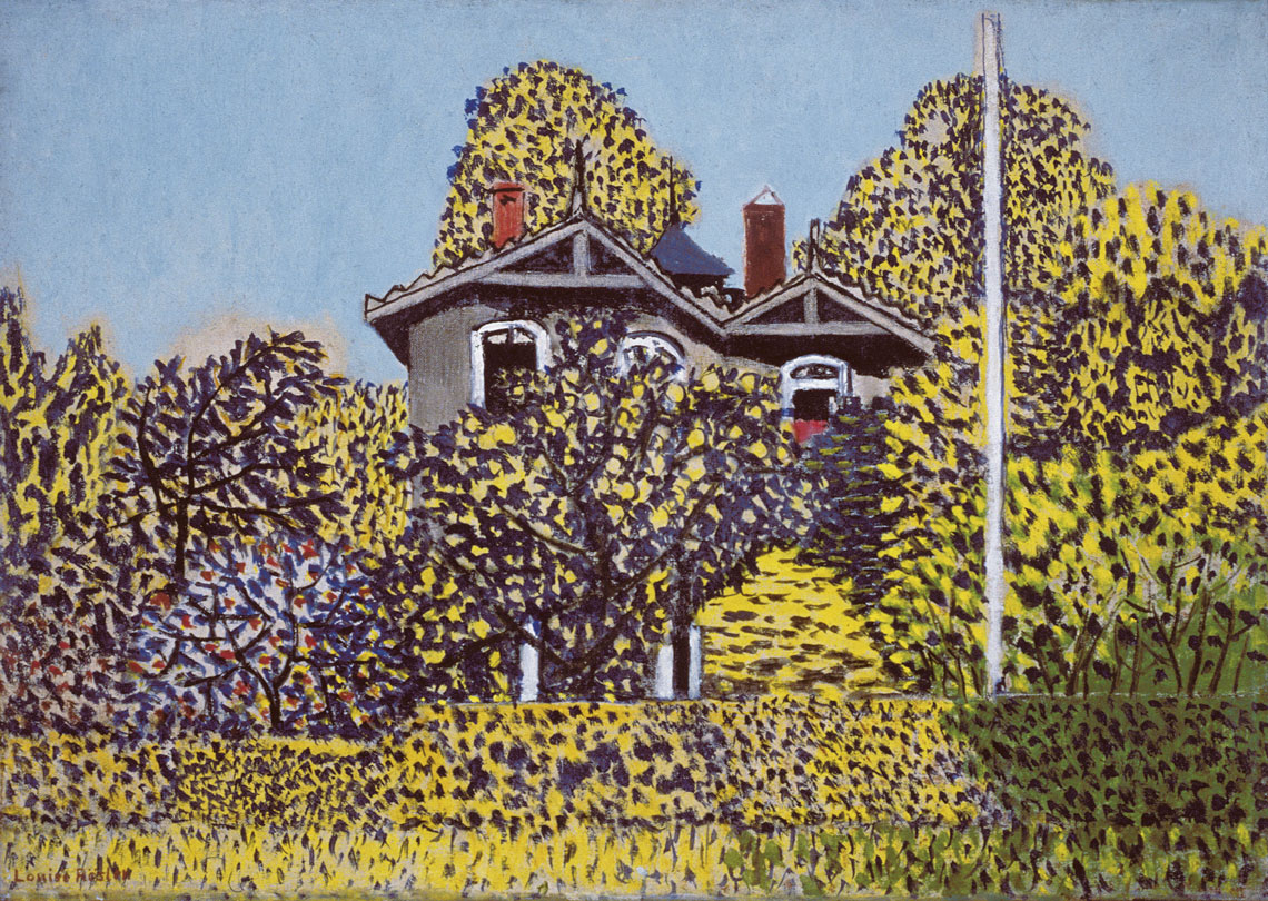 Louise Rösler | Haus mit rotem Inlett (Wustrow) | 1934 | Öl auf Leinwand | 46 x 65 cm | Sammlung Kunstmuseum Ahrenshoop