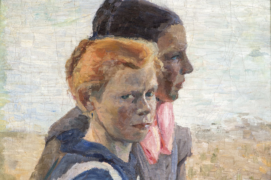 Dora Koch-Stetter | Zwei Mädchen vor dem Strand (Ausschnitt) | o. J. (um 1905) | Kunstmuseum Ahrenshoop | Dauerleihgabe aus Privatbesitz