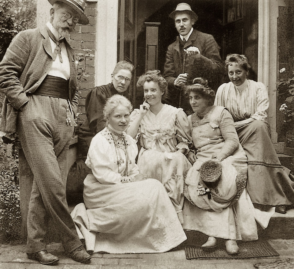 Paul Müller-Kaempff mit Malschülerinnen, 1906